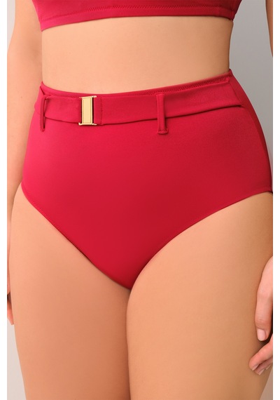 Suwen Yüksek Bel Kemerli Bikini Alt Sbn26550c082 Kırmızı