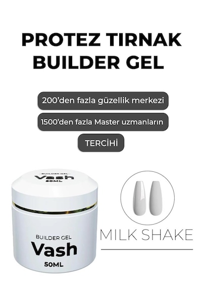 Vash Protez Tırnak Jeli Milky White 50 Ml Uv/led Protez Tırnak Jeli - Beyaz