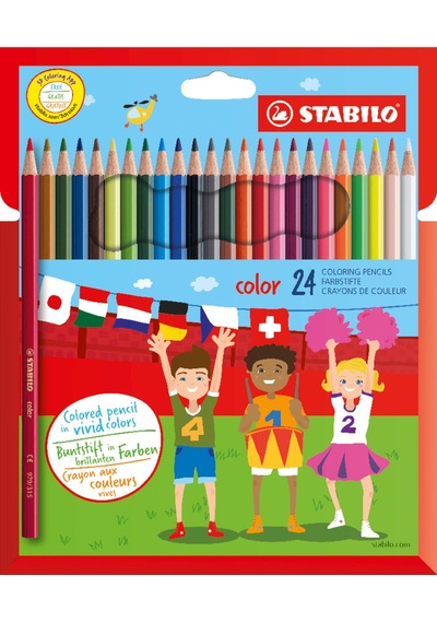 Stabılo Color - Kuru Boya Kalemi - 24'lü Paket - 4 Neon Renk Dahil Çeşitli Renkler 103 Ivory