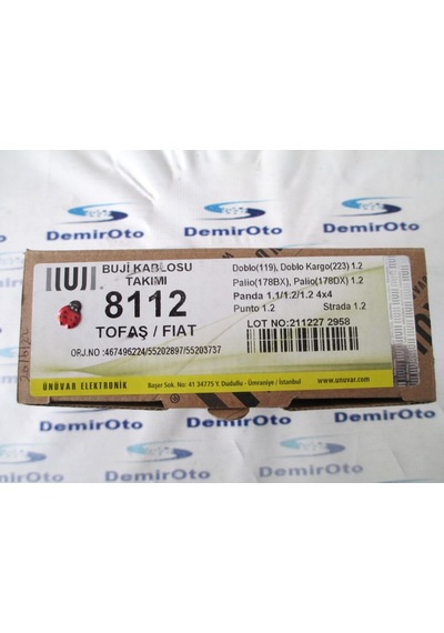46749624 Buji Kablosu Takım 1,2 Doblo-Palio-Punto UNUVAR