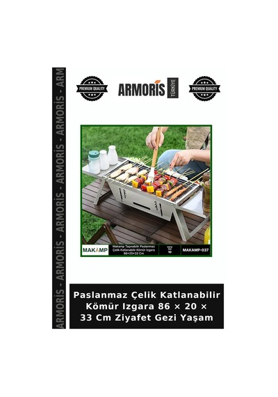 Paslanmaz Çelik Katlanabilir Kömür Izgara 86 20 33 Cm Ziyafet Gezi Yaşam Çok Renkli
