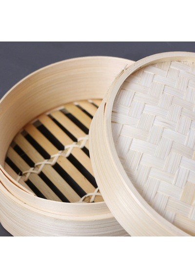 Dim-sum Bambu Buharda Pişirme Ve Saklama Kabı 18 Cm