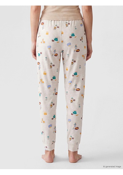 Lcw Dream Bej Beli Lastikli Desenli Kadın Pijama Altı