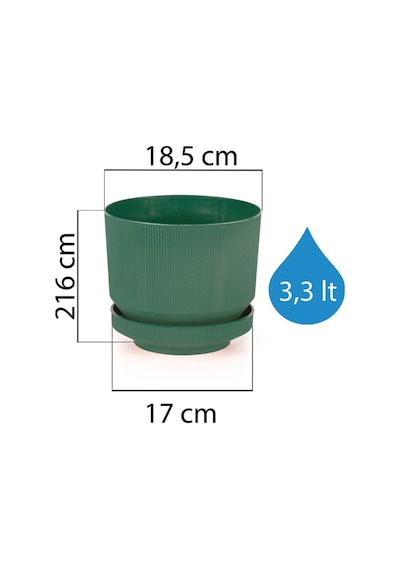 Ender Peyzaj Serinova Lüks Saksı 3,30Lt Antrasit