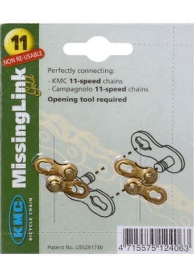 Kmc Zincir Pimi Missinglink 11vites 5.65mm Gold İki Adet Siyah