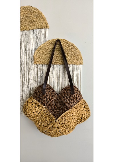 Cloverbagss Zara Model Çanta Acı Kahverengi - Bej