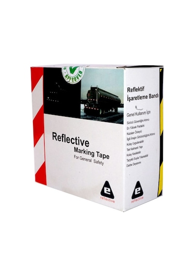 Kırmızı - Beyaz Reflektif Bant, Reflektif Şerit 5 Cm X 10 M (534231996)