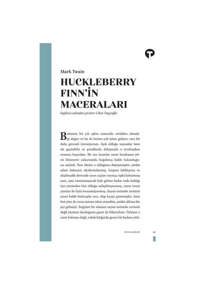 Huckleberry Fınnın Maceraları - Mark Twain - Turkuvaz