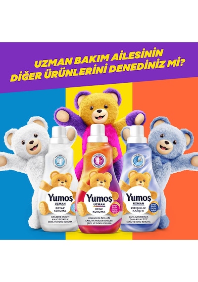 Yumoş Uzman Konsantre Çamaşır Yumuşatıcısı Renk Koruma 3 x 1200 ML
