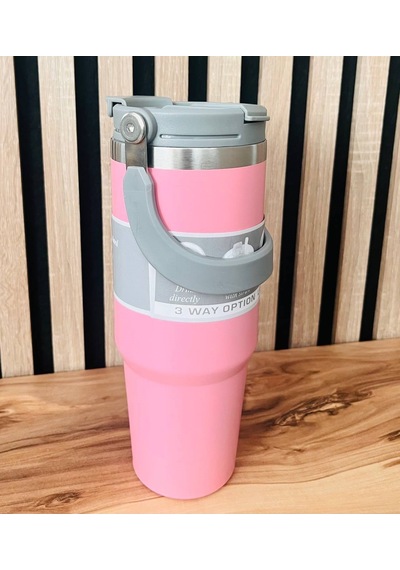 Kişiye Özel 900 Ml Vakumlu Paslanmaz Çelik Termos Pembe