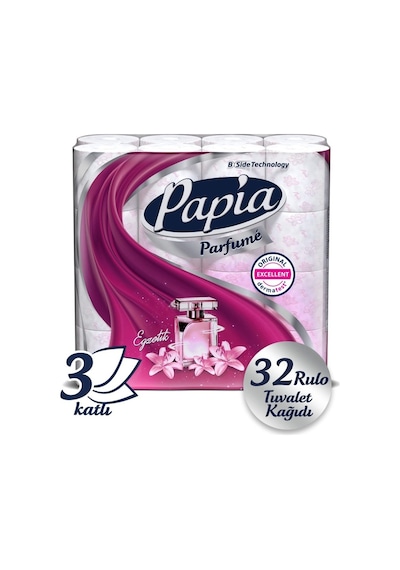 Papia 3 Katlı Egzotik Parfümlü Tuvalet Kağıdı 3 x 32 Rulo