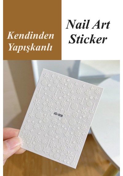 Nail Art Sticker Kendinden Yapışkanlı, Tırnak Süsleme, Tırnak Dövmesi Stikır 908 Beyaz-908 Nail Art Sticker Kendinden Yapışkanlı, Tırnak Süsleme, Tırnak Dövmesi Stikır 908 Beyaz-908