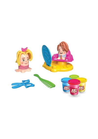 Oyuncak Dino Dişçi Oyun Hamuru Set Kuaför Hamur Set 2in1