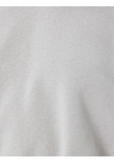 Koton Şardonlu Kapüşonlu Uzun Kollu Crop Oversize Sweatshirt Gri 5wak10099nk