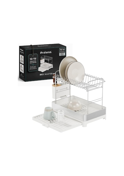 Prohane Inox Master Kd410 / Genişletilebilir 2 Katlı Bulaşıklık / 304 Paslanmaz Çelik / Su Tahliyeli Tezgah Üstü Diğer