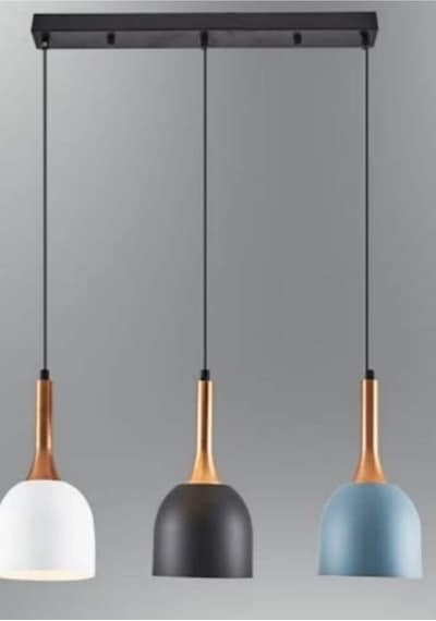 Riolight Modern Masa Üstü Renkli Başlık Üçlü Metal Sarkıt Avize