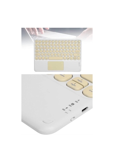 Mey İthalat Bluetooth Touchpad Klavye 10.9 İnch Kablosuz Wifi Q Klavye Slim