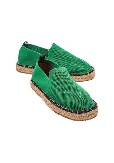 Unisex El Yapımı Triko Espadril Yeşil-yeşil Yeşil