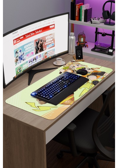 Kachina Genshin Impact Anime Oyuncu V4 - 90x40 Xxl Gaming Mouse Pad Fare Altlığı