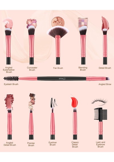Makyaj Fırçaları Makyaj Fırça Seti - 16 Parça Bestope Pro Premium Sentetik Fondöten Kapatıcı Göz Farı Makyaj Fırçası, Eyeliner Fırçaları Rosegold