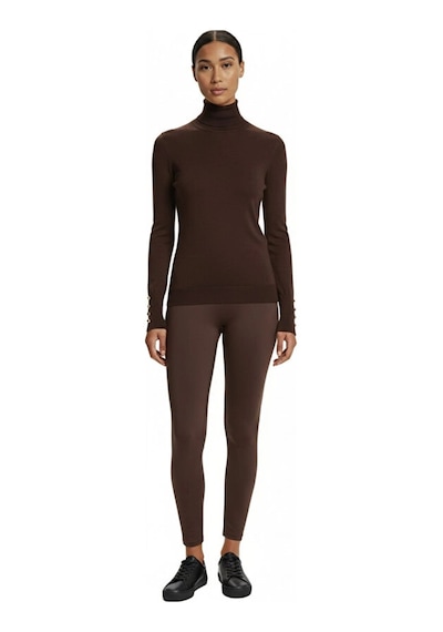 On Fashion Kadın Dik Yaka Basic Kahverengi Kazak 63514 Kahve