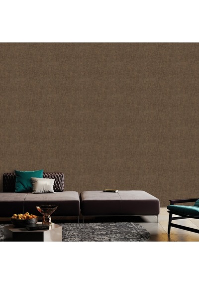 Adawall Muse Koleksiyonu- 25105-8 Koyu Kahve Textile Dokulu Duvar Kağıdı 1.06x15.6m, 16.5m² Kahverengi