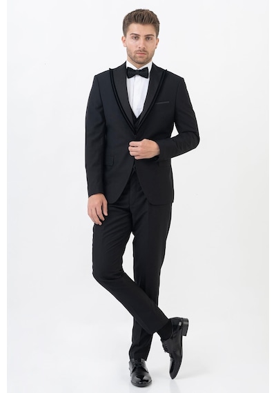 White Stone Guadalajara D114 Slim Fit Damatlık Takım Elbise Siyah - 60 Siyah