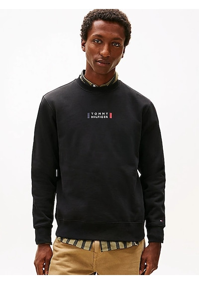 Tommy Hilfiger Brand Love Sweatshırt Erkek Siyah Sweatshirt - Mw0mw41428
