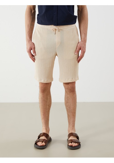 Lcw Vision Bej Regular Fit Dokulu Erkek Şort
