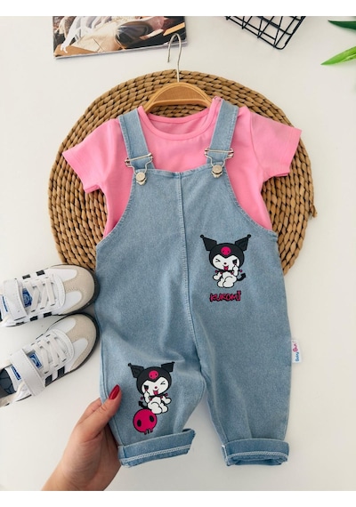Miniğimin Cicileri Krm Baskılı Unisex Bebek Salopet Takım -  Pembe