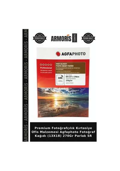 Premium Fotoğrafçılık Kırtasiye Ofis Malzemesi Agfaphoto Fotoğraf Kağıdı 13x18 270gr Parlak 5r
