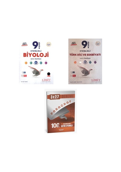 2027 Limit 9. Sınıf Biyoloji Etkinlikli Maarif + Edebiyat Türk Dili Ve Edebiyatı Soru + Ankapade 3'lü Set
