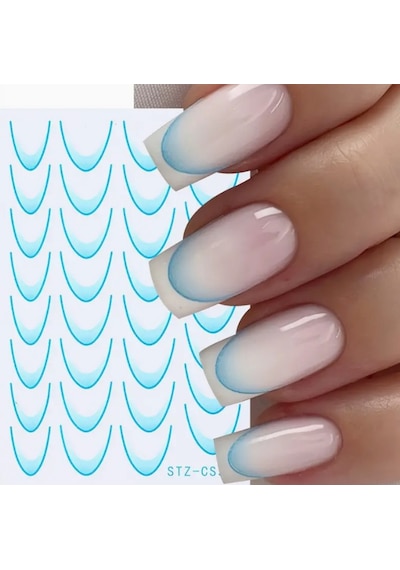 Nail Art Metal Folyo Stiker Metal Folyo Geometrik Stz-cs306 Beyaz