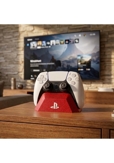 Playstation 5 Dualsense Kontrolcü Standı - Şık Tasarımlı Oyun Kolu Tutucu - Kırmızı