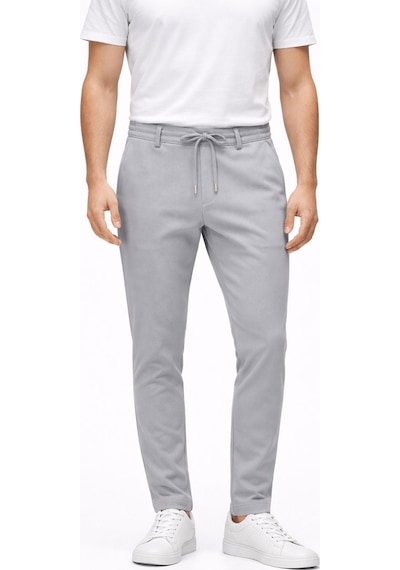 Yazı Erkek Slim Fit Dar Kesim Beli Bağlamalı Yan Cepli Casual Jogger Pantolon gri