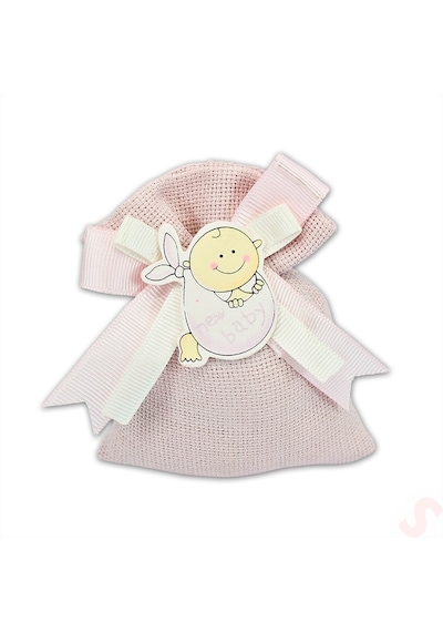 Lavantalı Keten Kese 11 x 10 CM Pembe 1 Adet Pembe