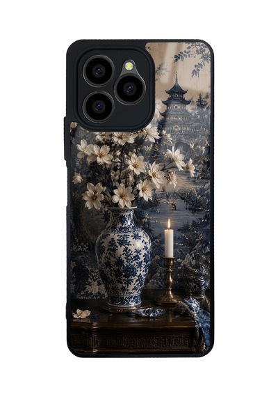 Omix X6 Blue Pagoda Elegance Tasarımlı Glossy Telefon Kılıfı Mavi
