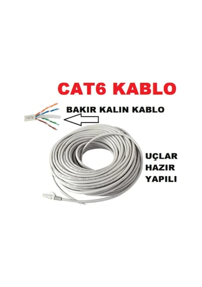 Cat6 Kalin Bakir Internet Kablo 30 Metre