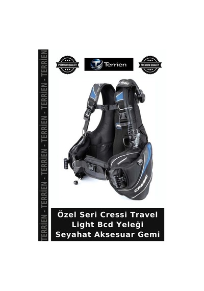 Özel Seri Cressi Travel Light Bcd Yeleği Seyahat Aksesuar Gemi Blue