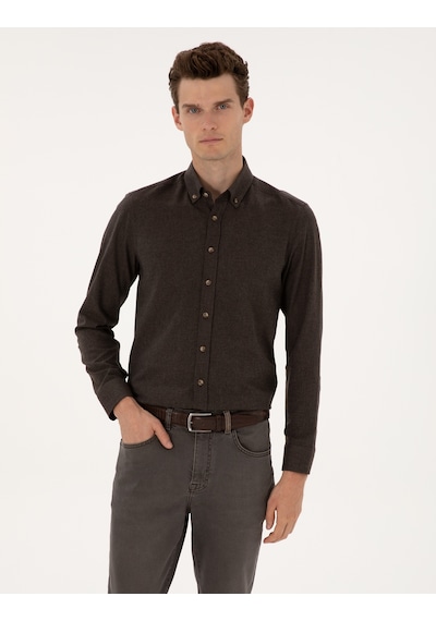 Pierre Cardin Erkek Kahverengi Gömlek Desenli 50316751-vr029 Kahverengi