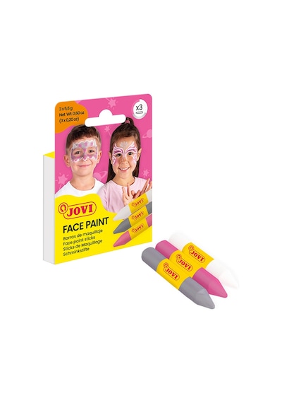 Jovı 175fa Yüz Boyası Stik Kalem 5,6gr Pembe-gümüş-beyaz - 3'lü Renksiz