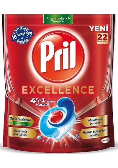 Pril Excellence 4 Ü 1 Arada 44 Kapsül 2 x 22'li Paket