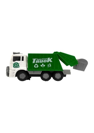 Oyuncak Çöp Kamyonu Sesli Işıklı Çarp Dön Özellikli Hareketli Çöp Arabası 1/20 Ölçek 25 Cm