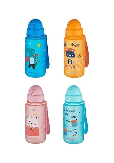Uzspace Figürlü 400 Ml Pipetli Tritan Çocuk Su Matarası Genel