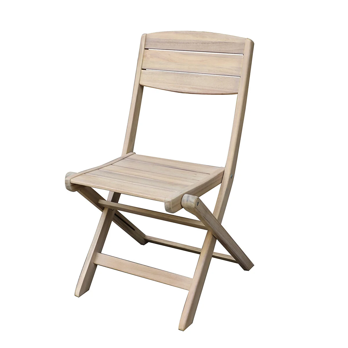 Ahşap Yarı Katlanır Bahçe Balkon Masası 70 Cm Açık Kahverengi