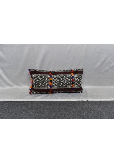 Zehra Abla Halı Yeni El Dokuma Dekoratif Lumbar Kilim Kırlent Yastık Kılıfı 6188