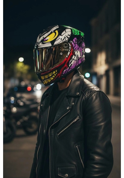 Gıvı 50.x Joke  1 Renkli 1 Şeffaf Vizörlü Motosiklet Kask Gold Vizör + Şeffaf