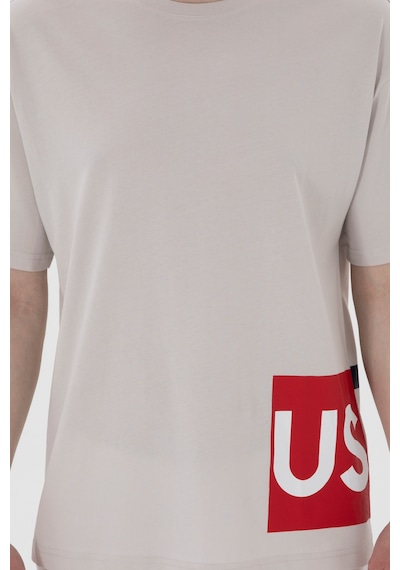 U.S. Polo Assn. Erkek Comfort Fit Bisiklet Yaka Açık Gri Tişört 50306879-VR001