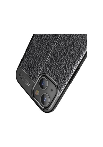 Smcaseİphone Uyumlu 13 Kılıf Deri Dokulu Silikon Nano Ekran Koruyucu Siyah