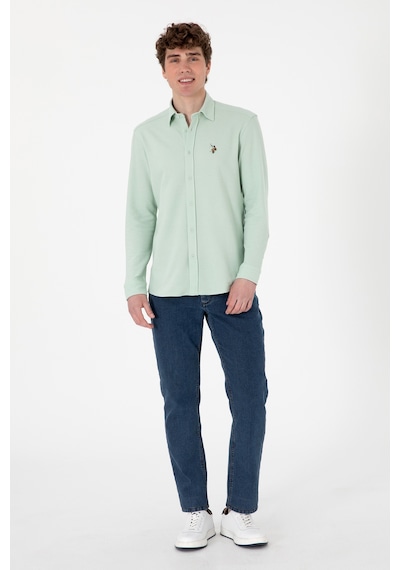 U.s. Polo Assn. Erkek Su Yeşili Gömlek Örme 50300402-vr048 Su Yesılı